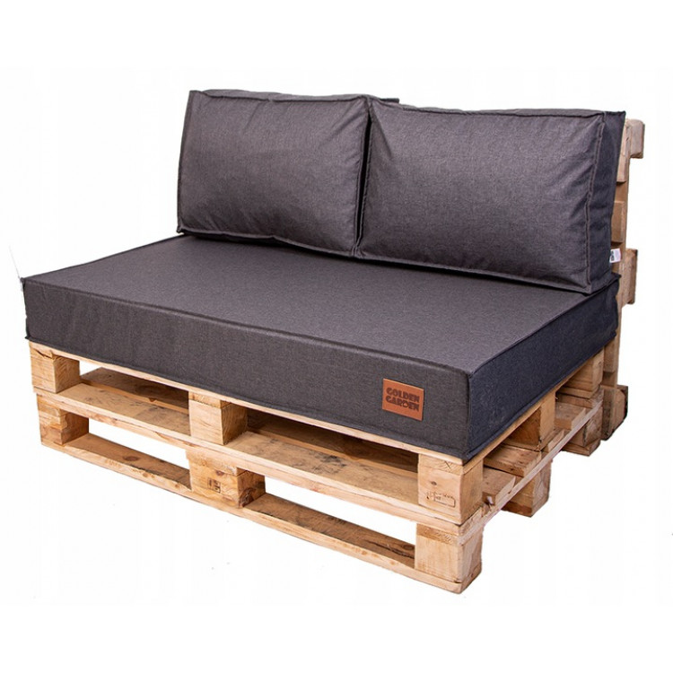 Paletové sedenie Golden Garden GG37 podsedák a vankúš 120cm x 80cm x 15cm Sivá tmavá